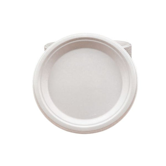 PPP YP 090 9 inch 100 percent compostable bagasse round plates case of 500