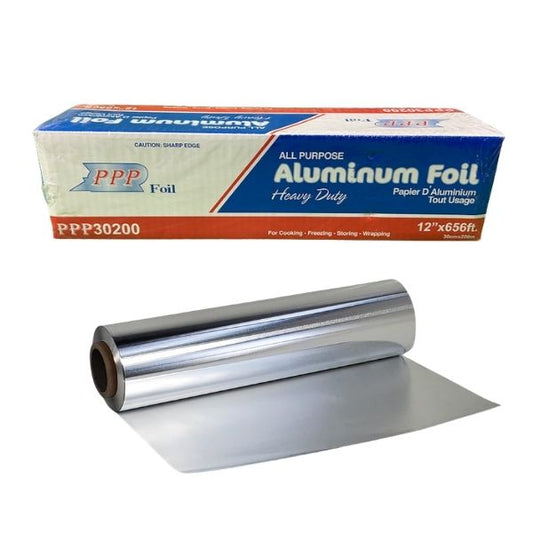 PPP heavy duty aluminum foil roll 12 inch x 656 ft commercial kitchen foil for restaurants and catering