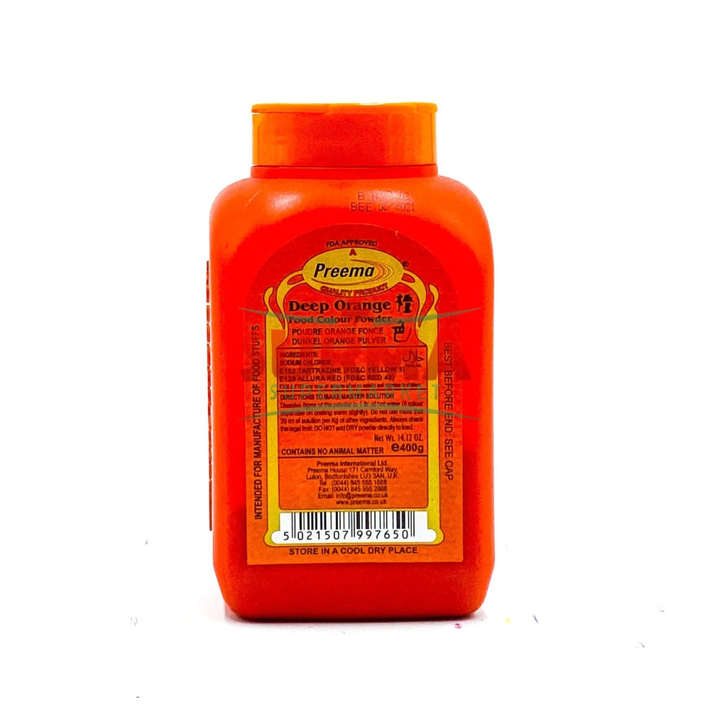 Deep orange food colour powder 400 g tub