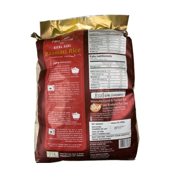 Premium basmati rice 40lb bag for restaurants and South Asian cooking