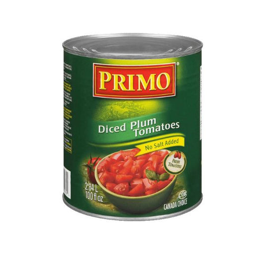 Primo diced plum tomatoes no salt added 2.84L can