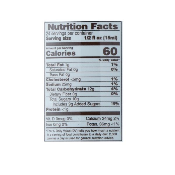Nutritional facts and serving information for Monin Dulce de Leche 12 ounce sauce.