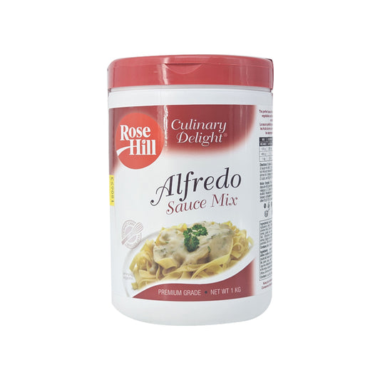 Premium dry Alfredo sauce powder in a bulk container for restaurants and catering.