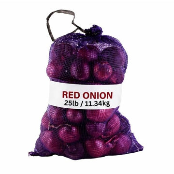 Fresh Red Onions Bulk Sack | 25lb / 11.34kg | Premium Grade