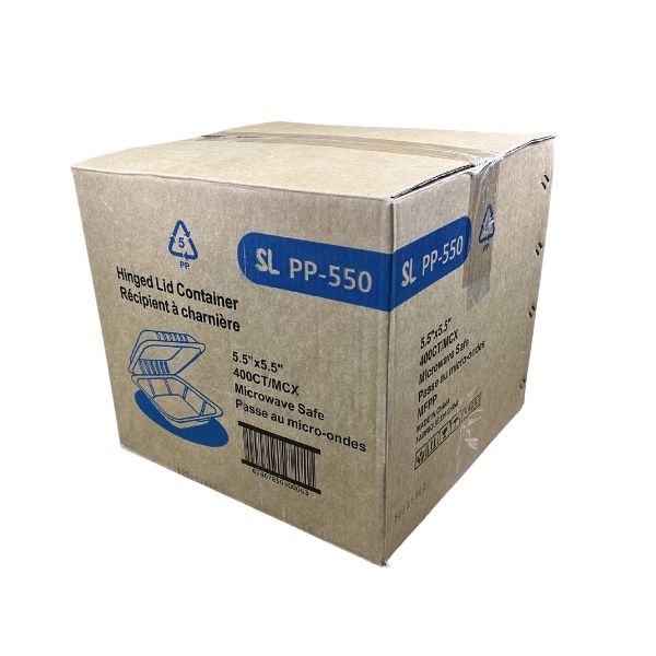 Polypropylene hinged lid takeout containers 5.5 inch clamshell food containers for restaurants