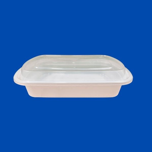 Rhino 24oz heavy rectangular takeout containers 150 pack with lids