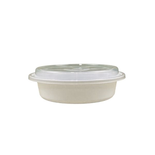 Rhino heavy 7 inch round PP combo container white 150 pieces microwave safe