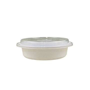 Rhino heavy 7 inch round PP combo container white 150 pieces microwave safe