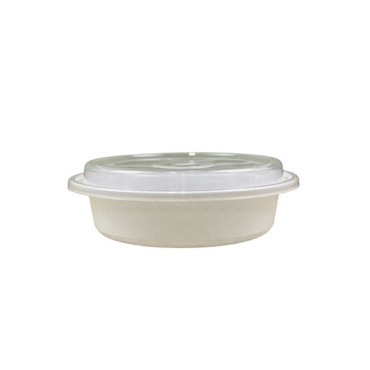 Rhino heavy 7 inch round PP combo container white 150 pieces microwave safe