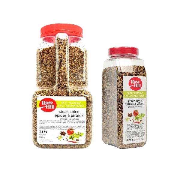 Rose Hill steak spice 675g bottle packaging