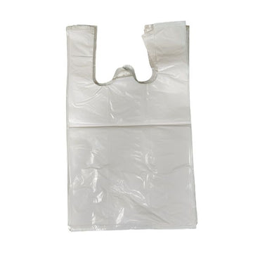 white carryout plastic bags for grocery and restaurant takeout