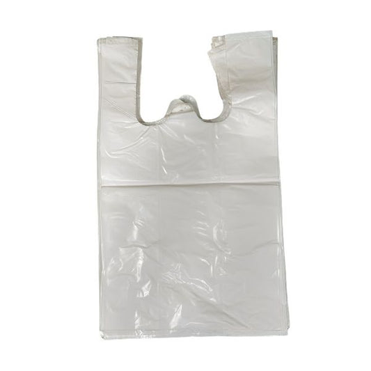 white carryout plastic bags for grocery and restaurant takeout