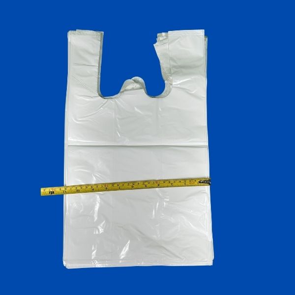 white carryout plastic bags for grocery and restaurant takeout
