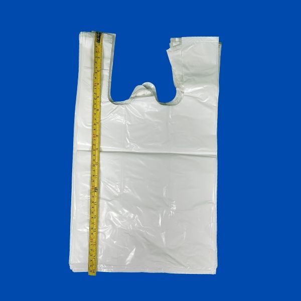 white carryout plastic bags for grocery and restaurant takeout