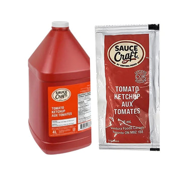 4 liter bulk jug of Sauce Craft Tomato Ketchup for professional food service.
