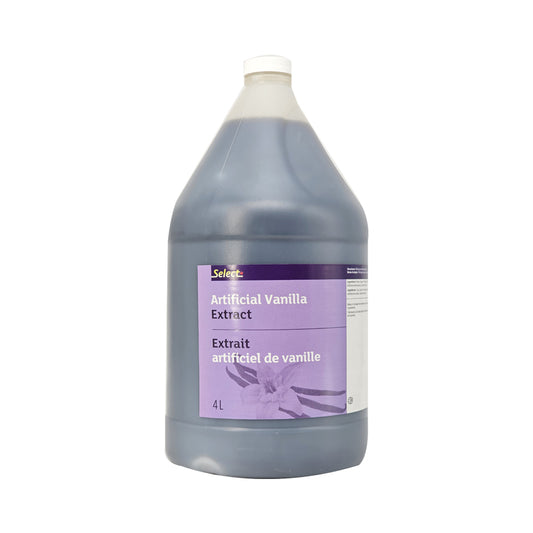 Select artificial vanilla extract 4L bulk bottle front view
