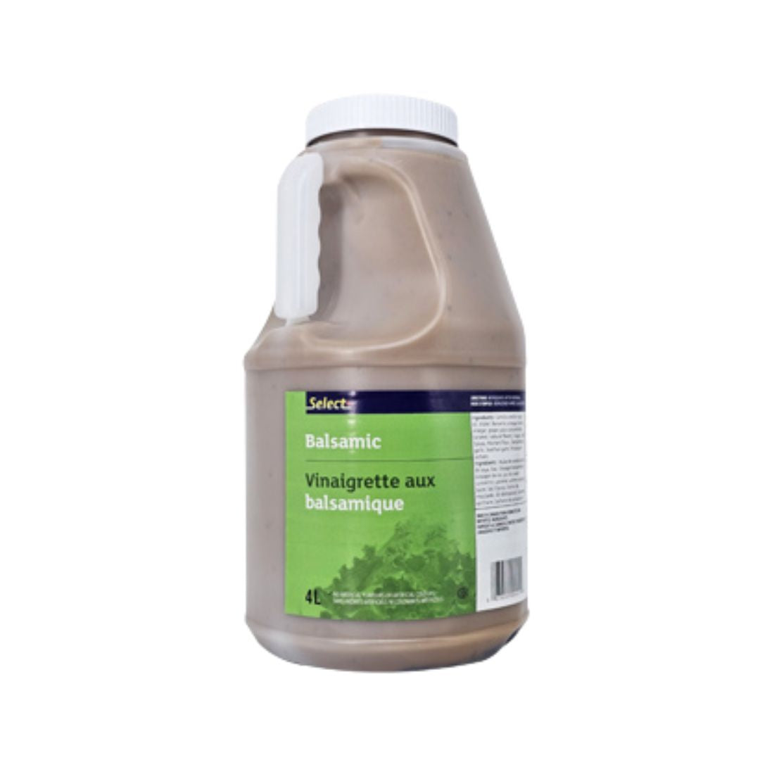 Front view of Select Balsamic Vinegar 4L jug showing the authentic Modena label