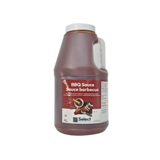 4 liter bulk jug of Select Food Products BBQ Sauce for professional kitchens