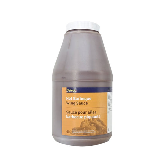 4 liter bulk jug of Select Hot Barbeque Wing Sauce for professional food service