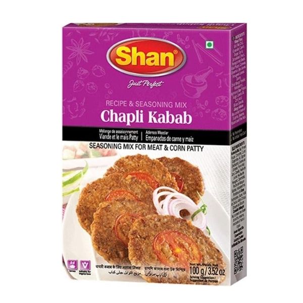 Shan chapli kabab packaging with cooked kababs
