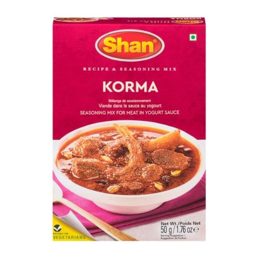 Shan korma mix 50 g box front view
