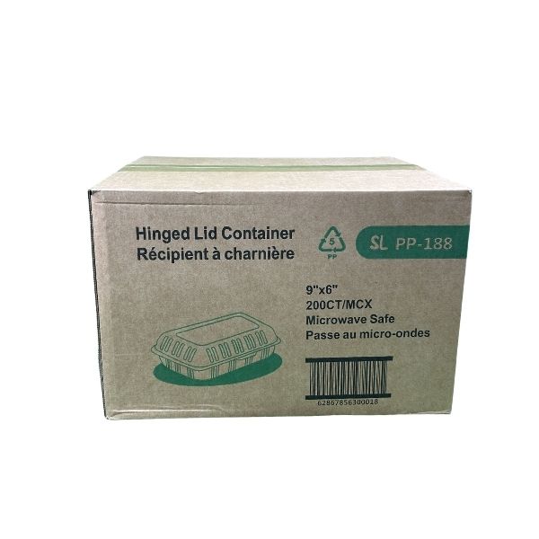 Bulk 200CT SL PP-188 hinged takeout containers for restaurants in GTA best