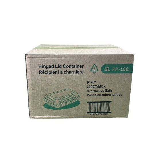 Bulk 200CT SL PP-188 hinged takeout containers for restaurants in GTA best
