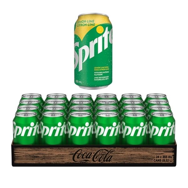 Sprite lemon lime soda 355ml cans case of 24 bulk beverage supply for restaurants and catering