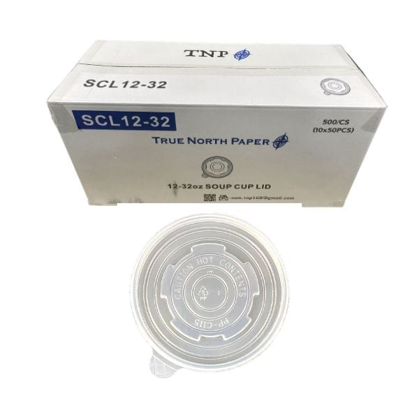 translucent plastic lid for hot soup container food service packaging