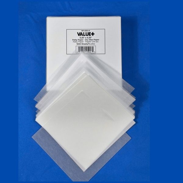 Wax patty paper sheets used for separating burger patties in restaurants