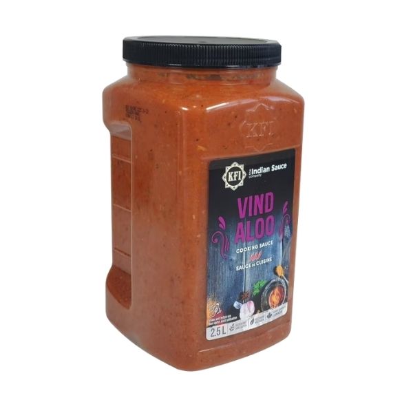 KFI Indian vindaloo sauce label close-up
