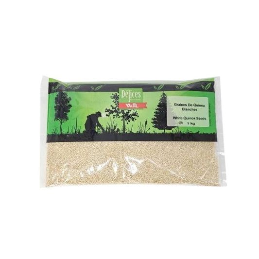 Raw white quinoa seeds for healthy cooking