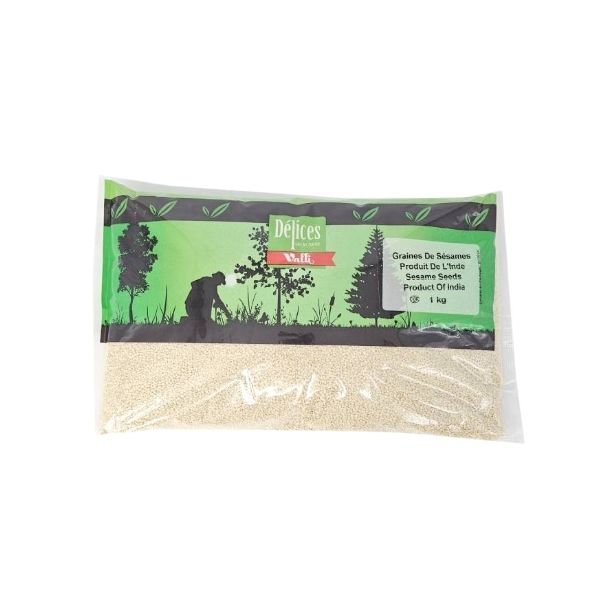 Raw white sesame seeds for cooking and baking